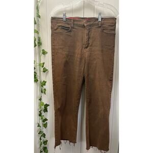 Women’s NYDJ Mom Jeans Brown Tummy Tuck Straight Loose Fit Size 12